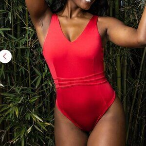 Buffbunny Collection Pleat The 5th One Piece Bae Watch Red Medium NWT